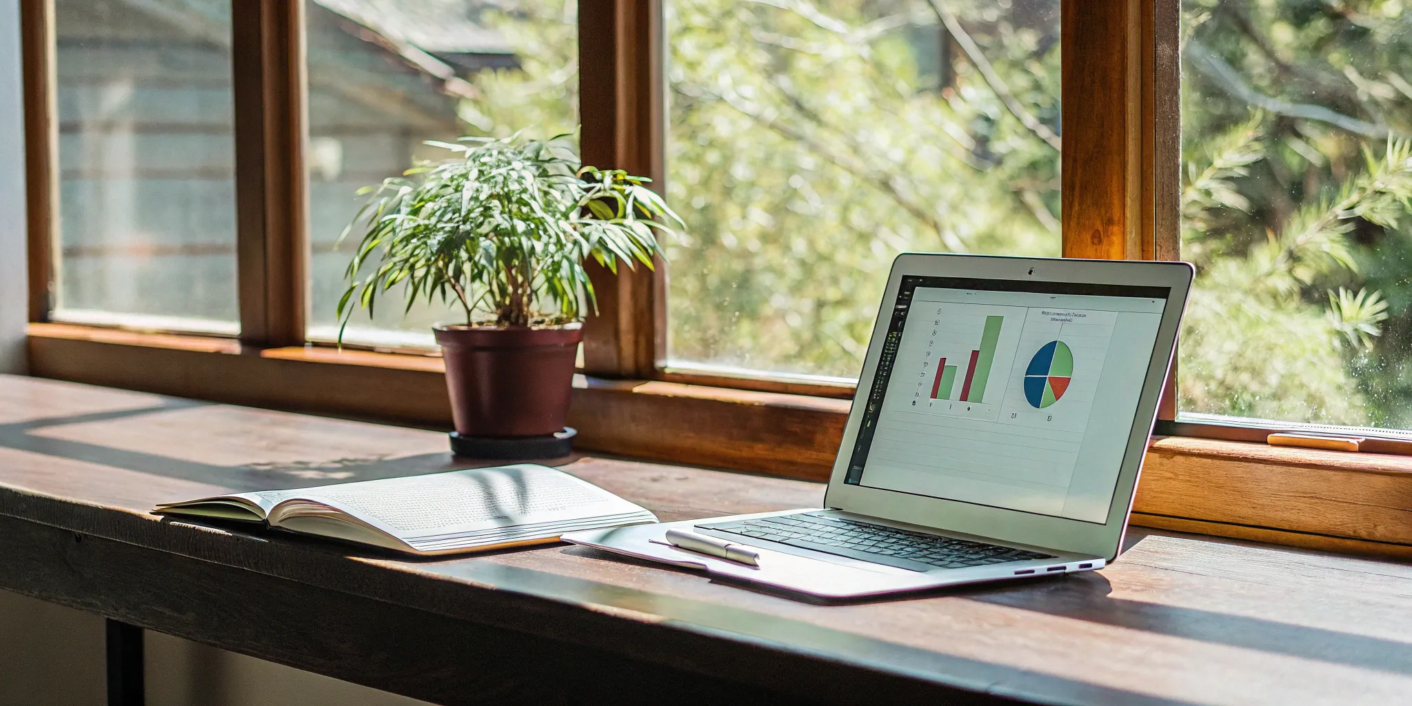 A financial chart on a laptop screen comparing ARR vs. bookings.