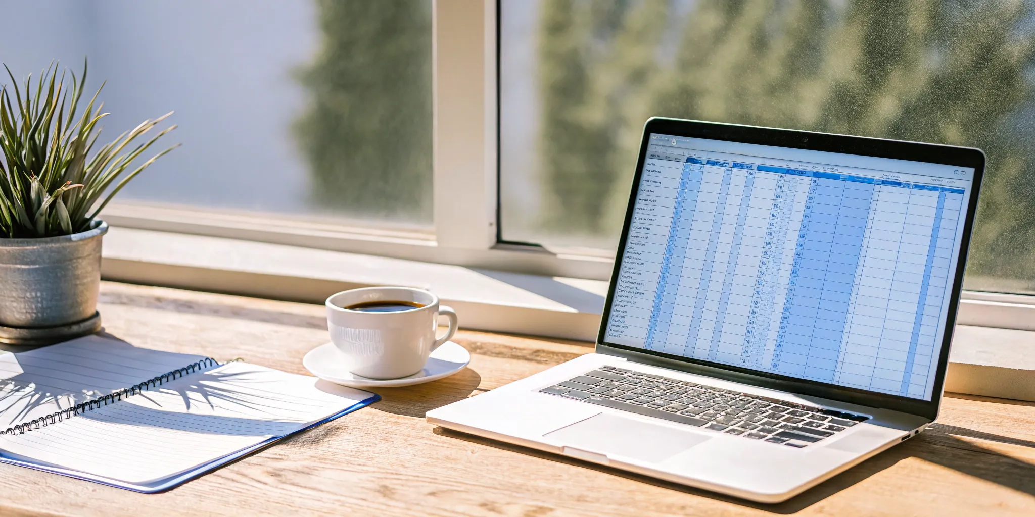 A laptop with a spreadsheet open for completing the month-end close checklist.