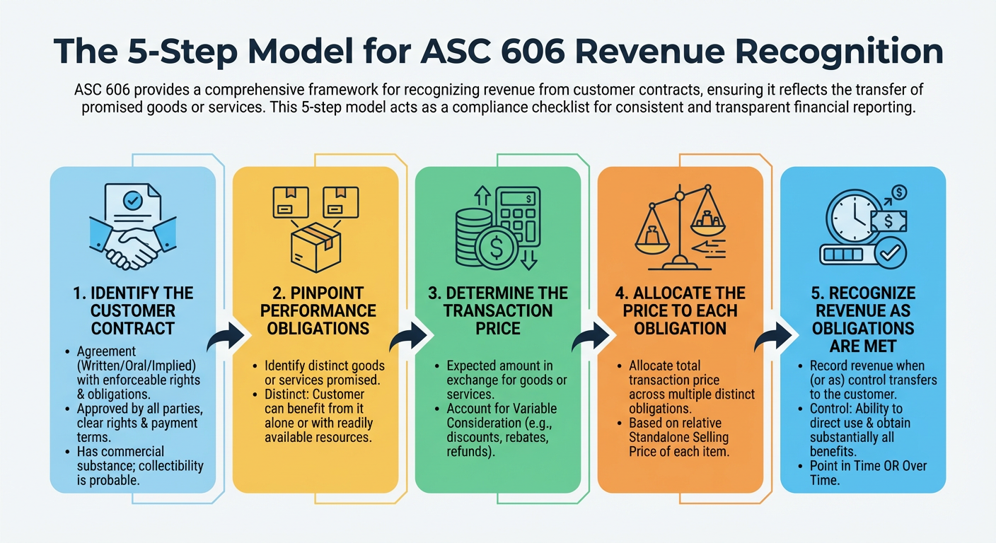 A Simple Guide to the ASC 606 Five Steps - HubiFi Blog Post