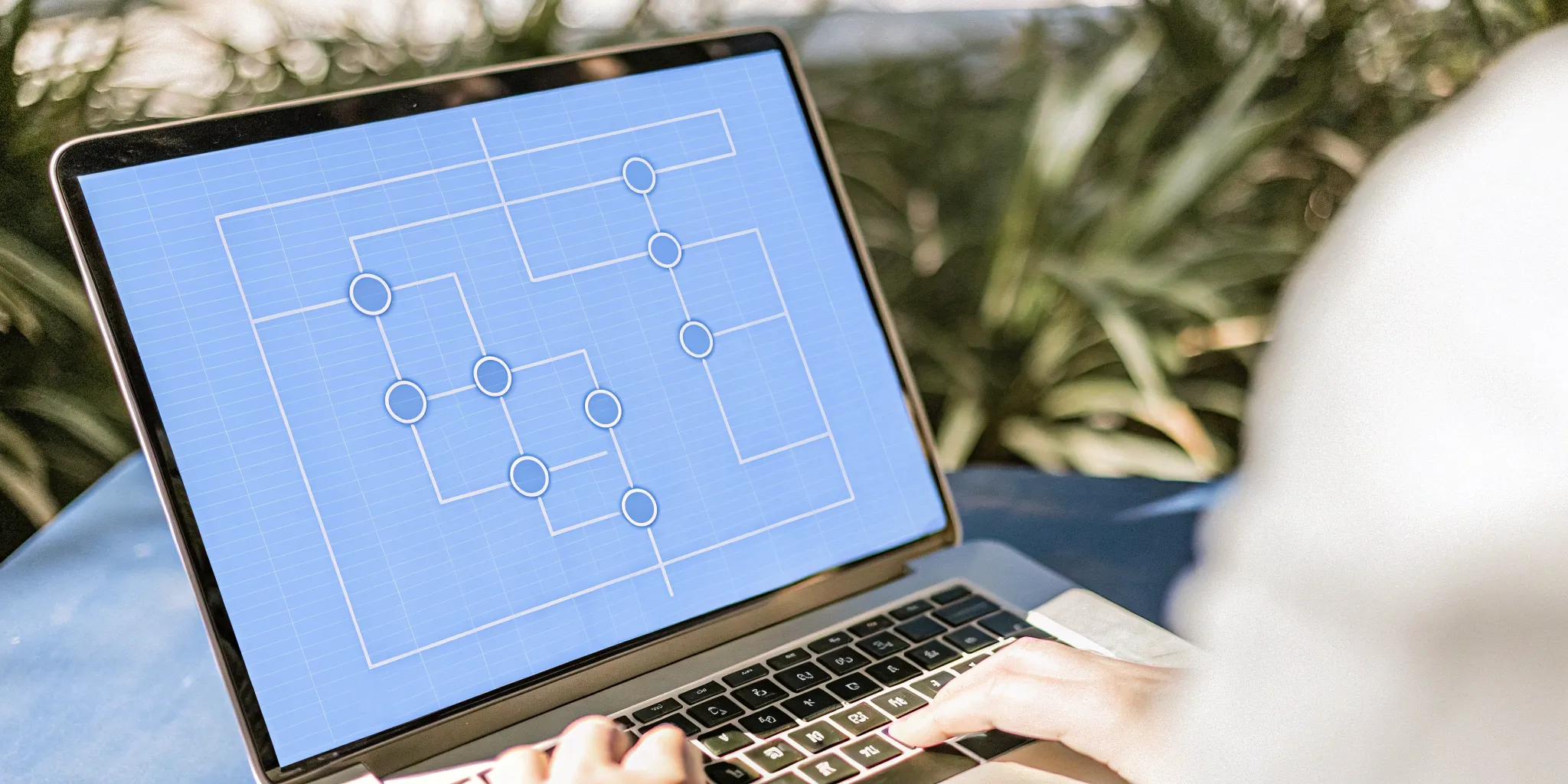 Flowchart on a laptop screen outlining the process for a subscription billing integration.