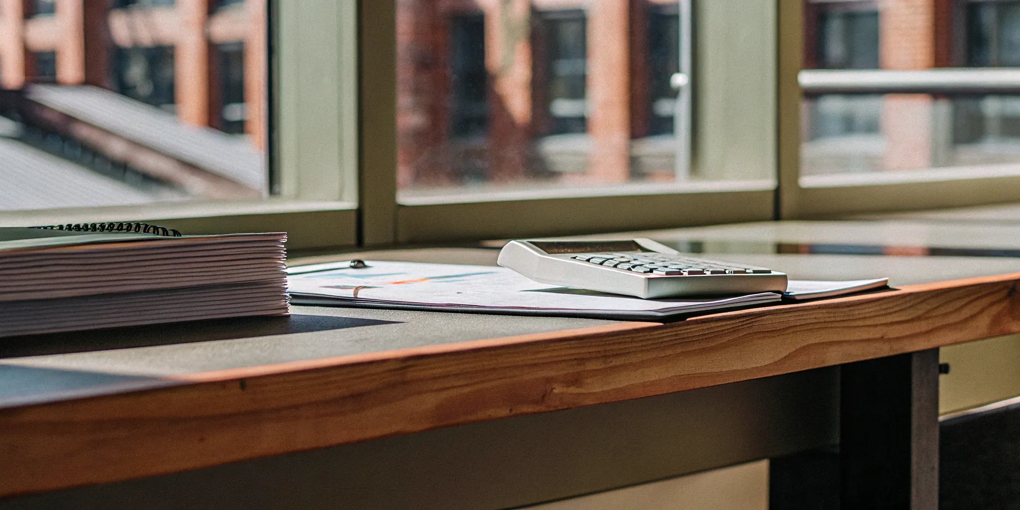 Financial documents and a calculator used to analyze the difference between revenue vs billings.