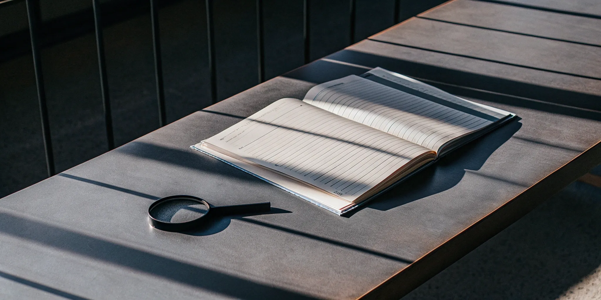 An accounting ledger and magnifying glass for reviewing and recording sales discounts.