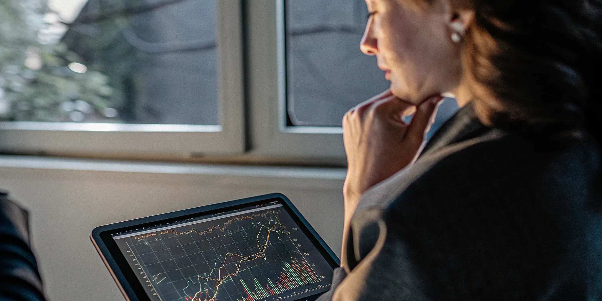 A professional analyzing financial data integration dashboards on a tablet.