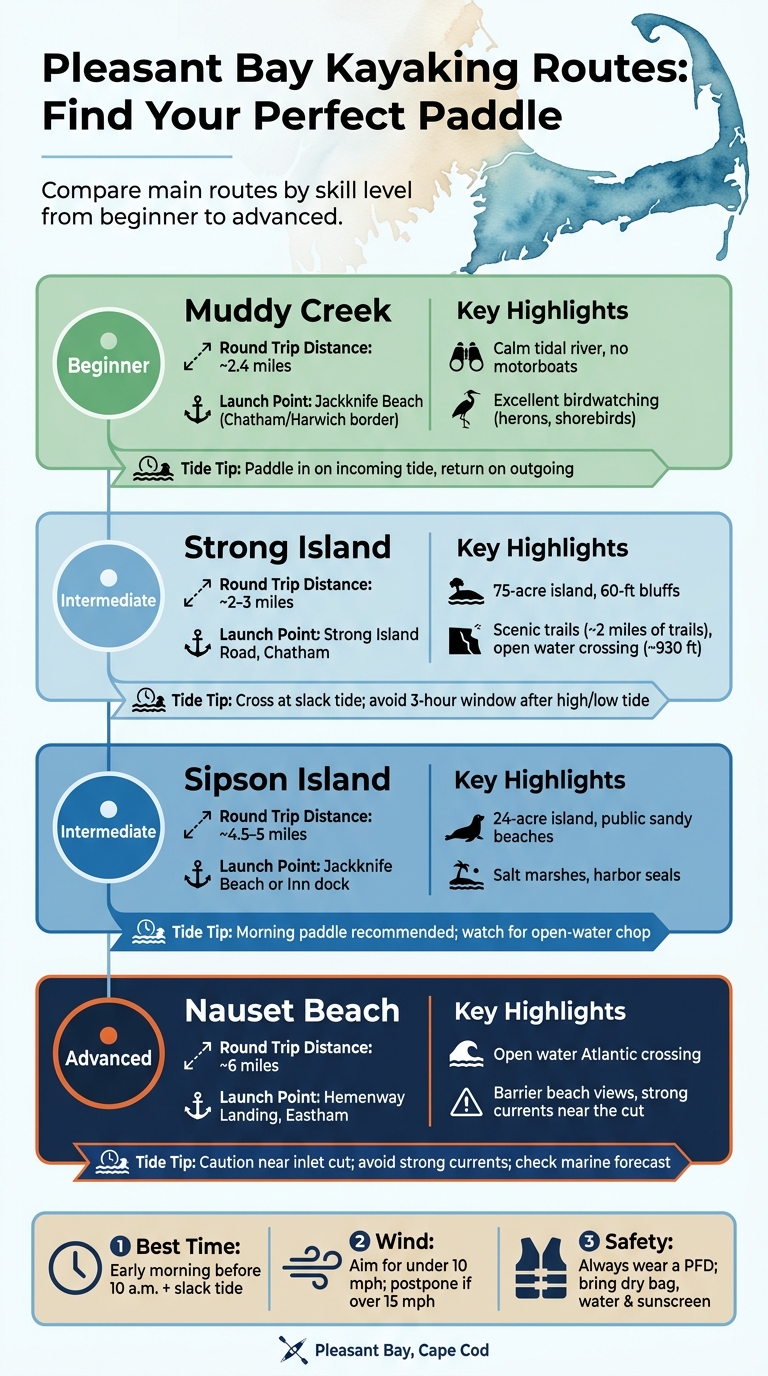 Pleasant Bay Kayaking Routes by Skill Level & Distance