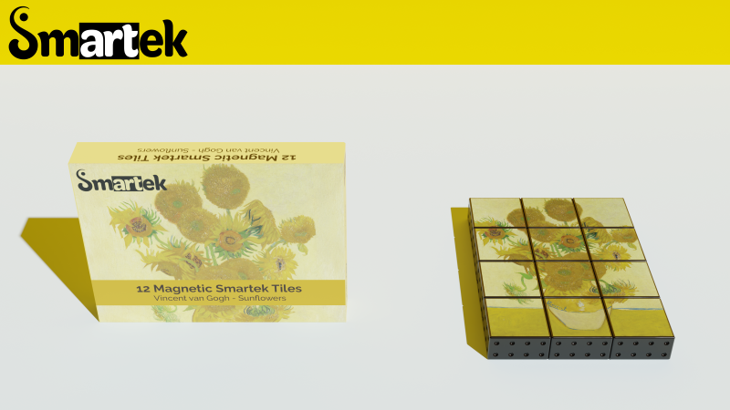 Smartek Toys combines patented magnetic blocks and versatile Butterfly tiles with art-inspired puzzles like Van Gogh's Sunflowers, offering limitless creative play for all ages.
