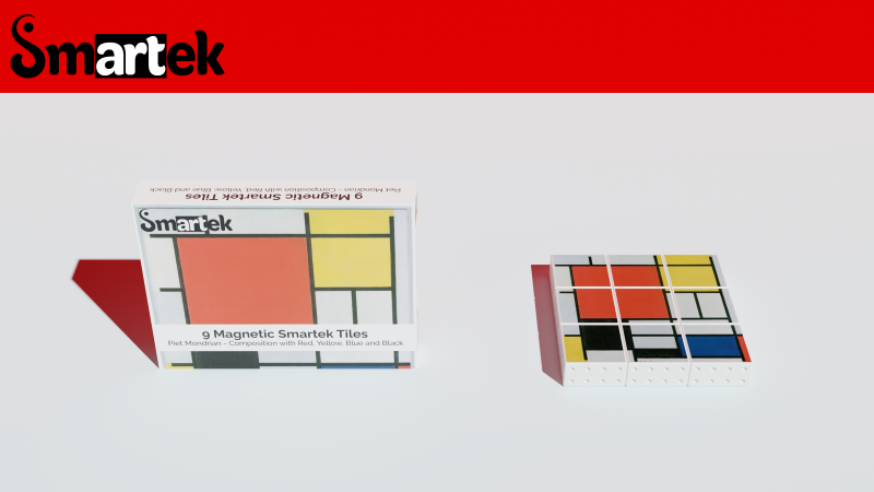 Smartek Toys combines patented magnetic blocks and versatile Butterfly tiles with art-inspired puzzles like Mondrian's composition with Red, Yellow, Blue and Black, offering limitless creative play for all ages.