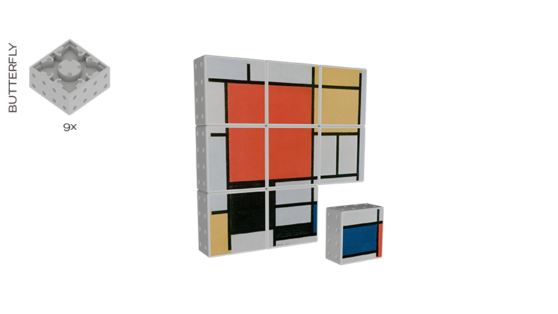 Smartek Toys combines patented magnetic blocks and versatile Butterfly tiles with art-inspired puzzles like Mondrian's composition with Red, Yellow, Blue and Black, offering limitless creative play for all ages.
