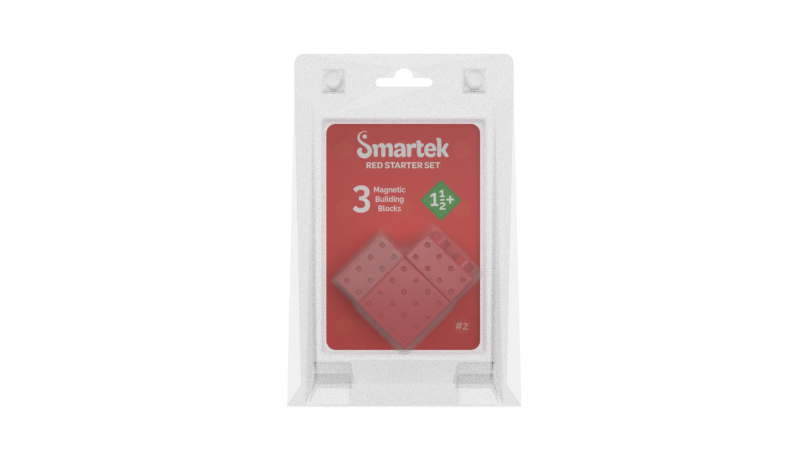 Starter set Red with 3 Magnetic Building Blocks