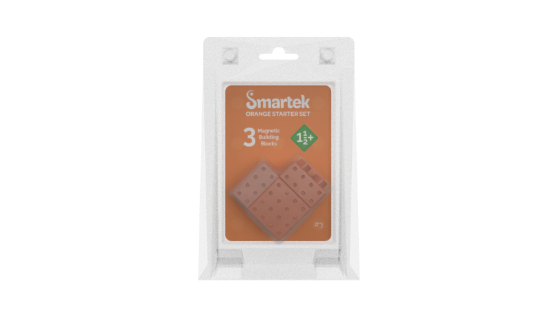 Starter set Orange with 3 Magnetic Building Blocks