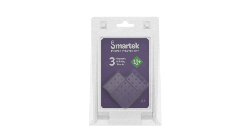 Starter set Purple with 3 Magnetic Building Blocks