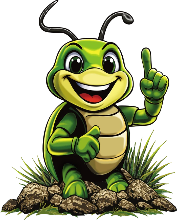 Pinnacle's bug mascot giving a thumbs up