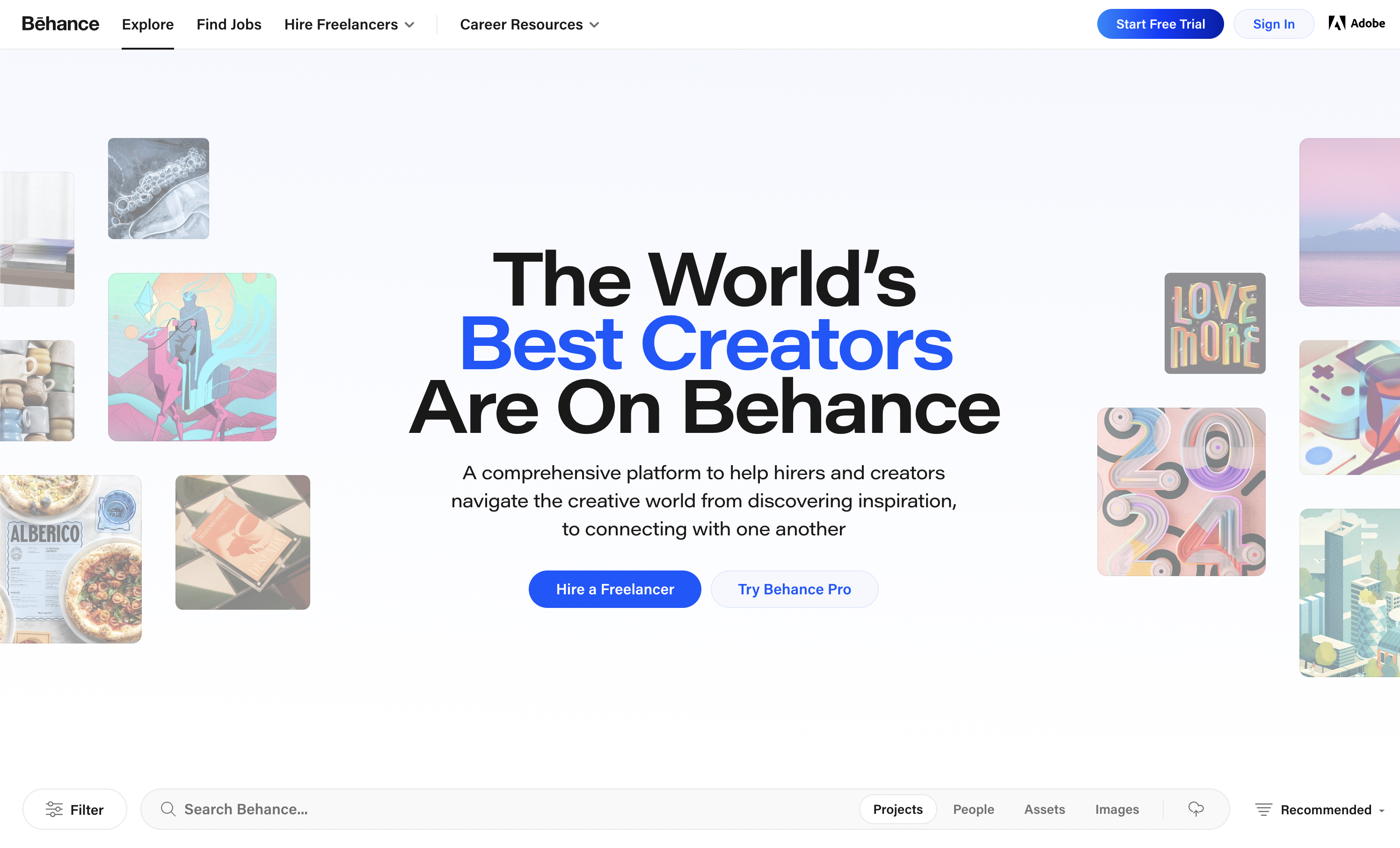 behance image hero section