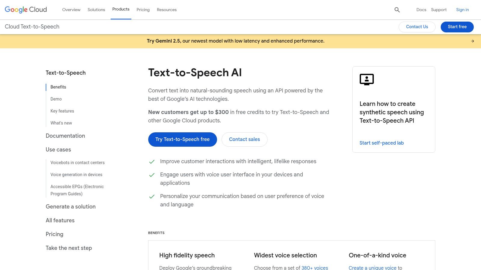 Google Cloud Text-to-Speech