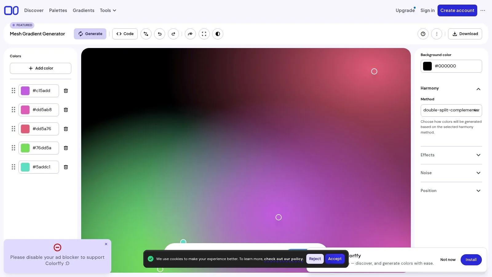 Colorffy — Mesh Gradient Generator