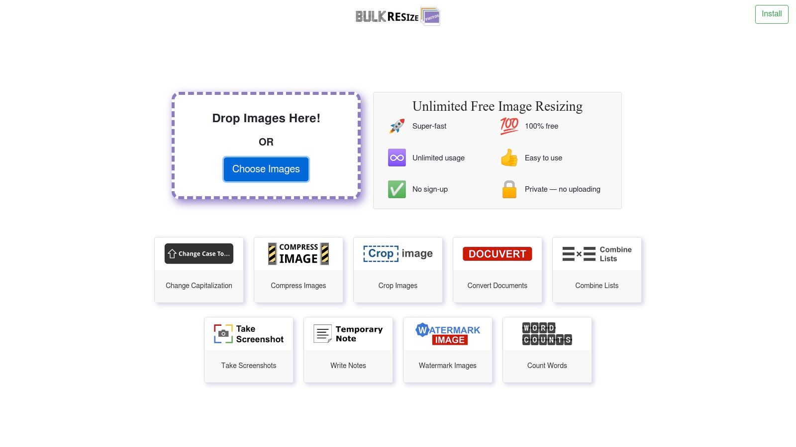 Bulk Resize Photos – Client-Side Bulk Resizer