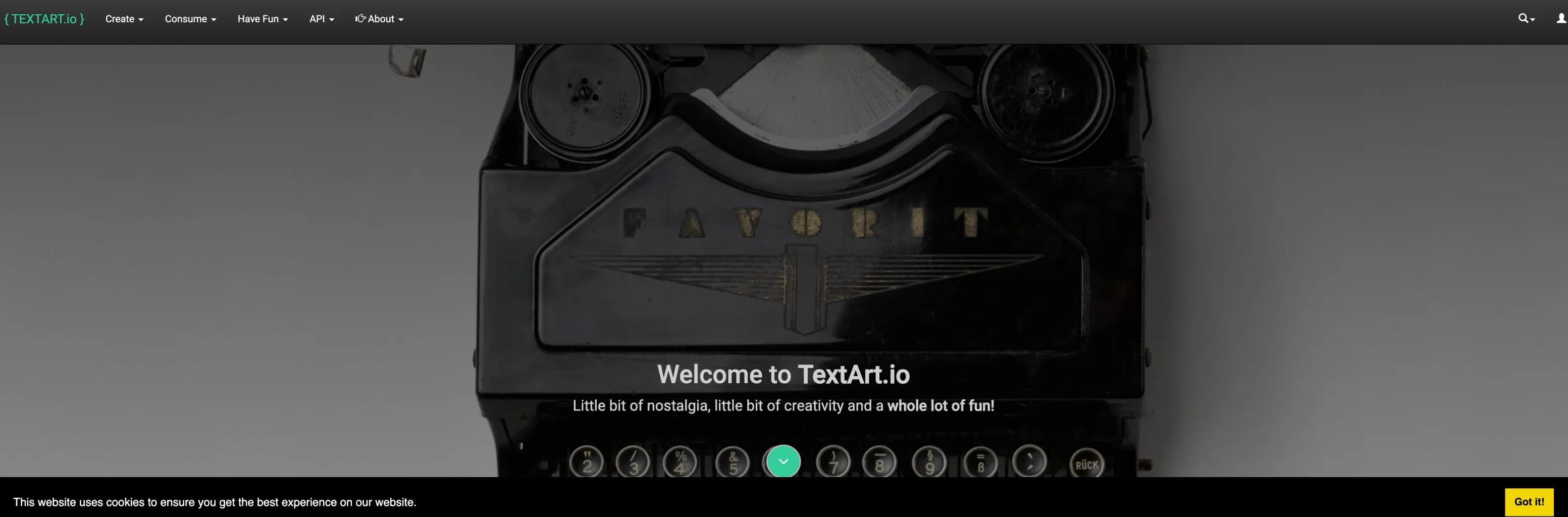 textart.io hero section