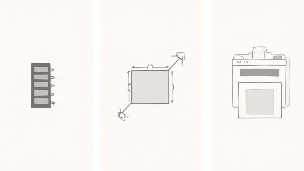 Three diagrams showing image digitization: a stack of film, a photo capture setup, and a film scanner.