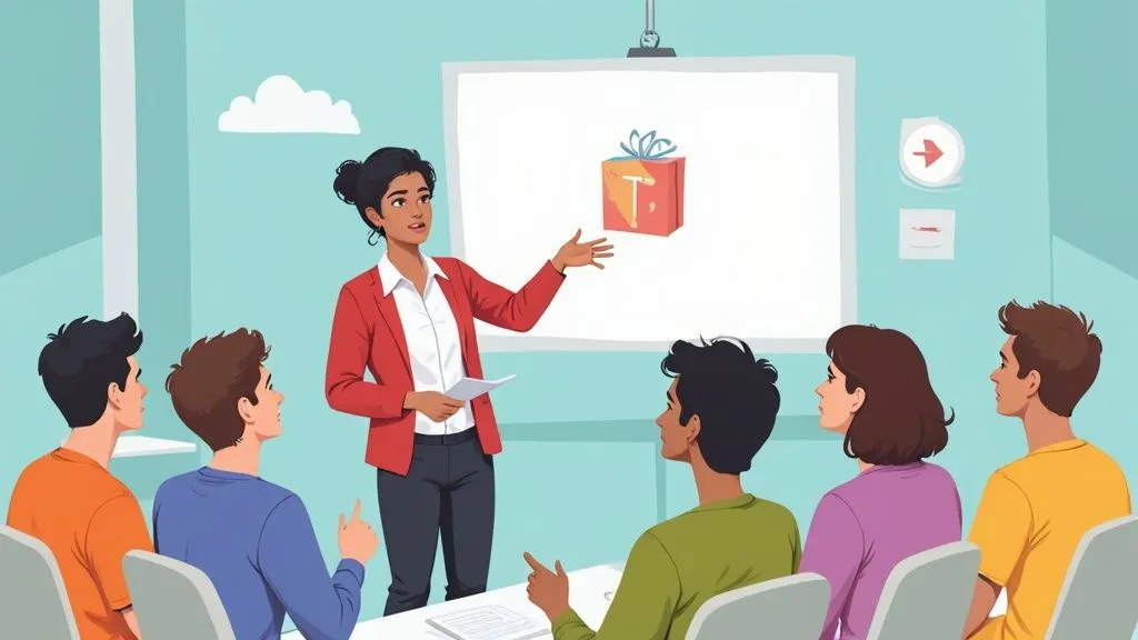 A team collaborating around a table, illustrating the strategic importance of customer education.