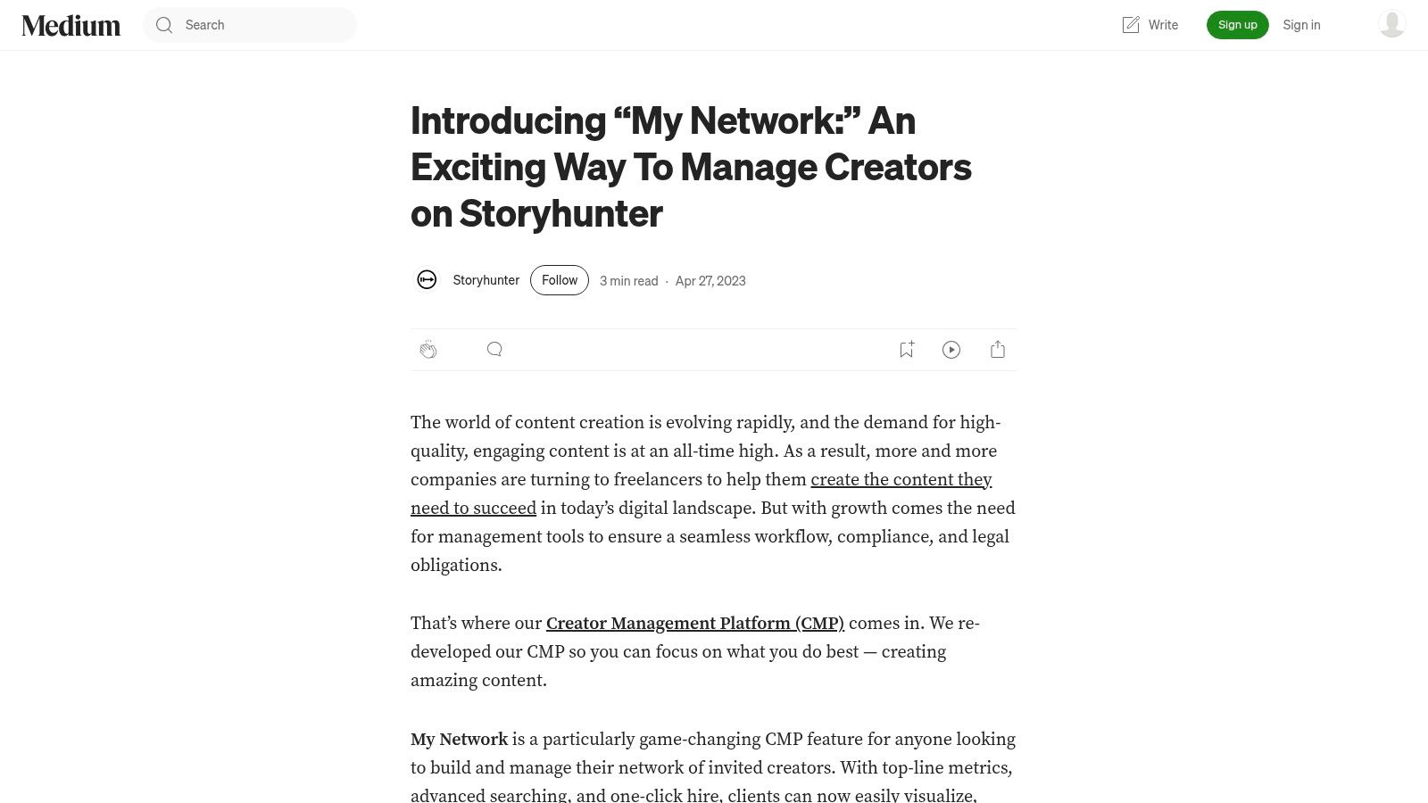 Storyhunter (now Glimmer)