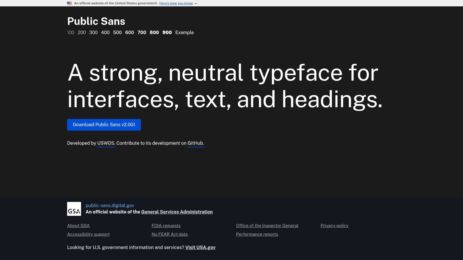 Public Sans (USWDS official)