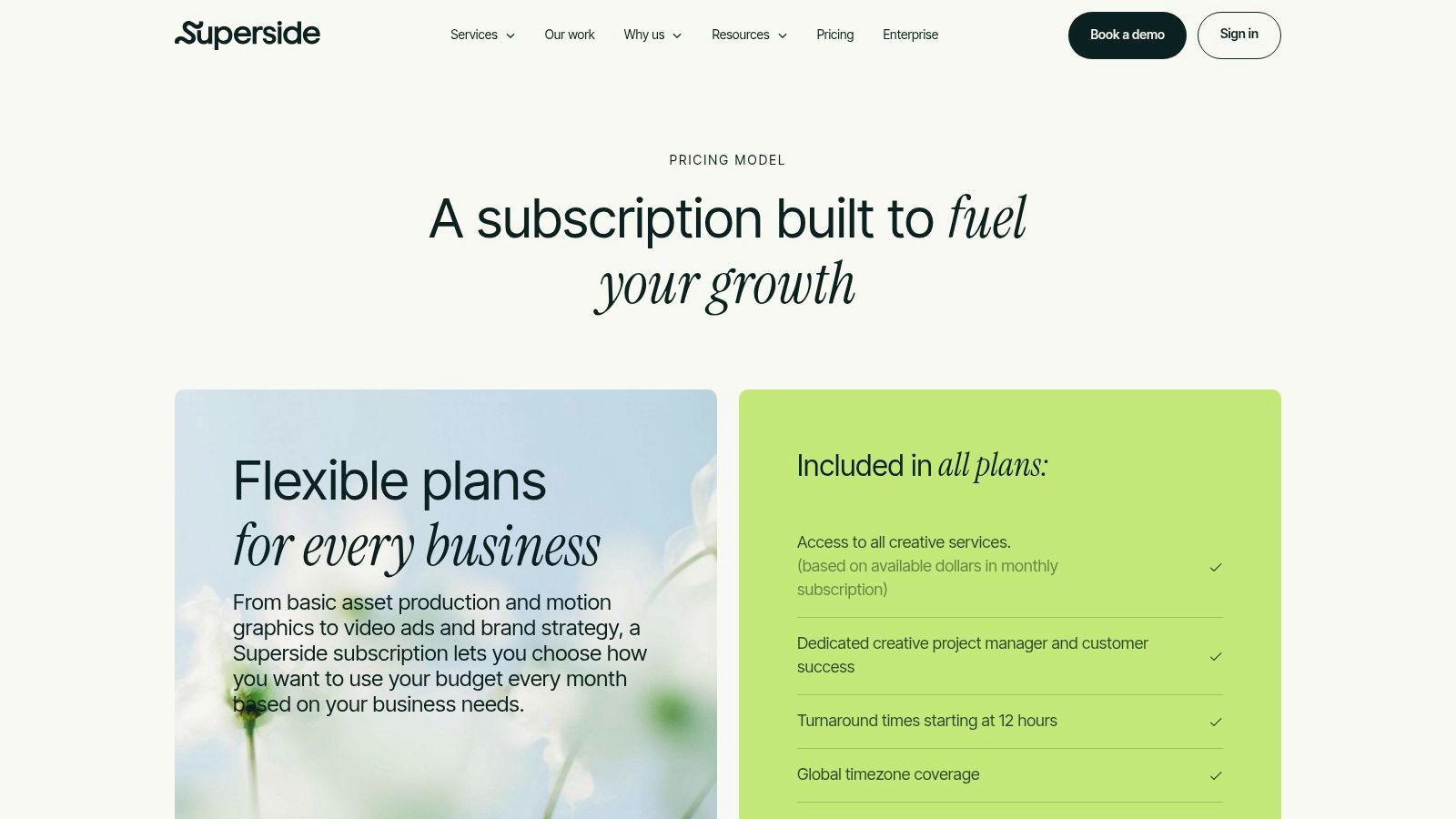 Superside pricing plans