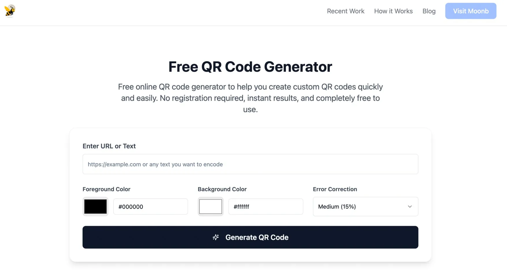 Moonb qr code generator