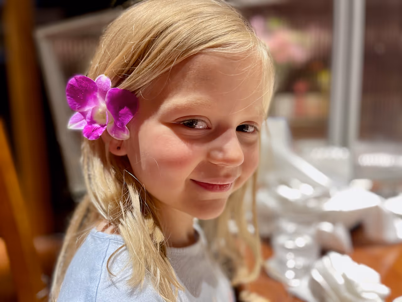 Lily with a flower in hair