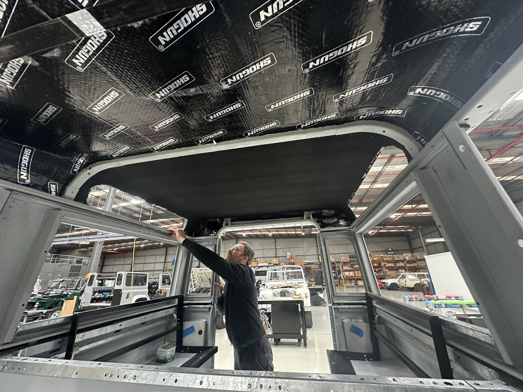 Fitting insulation panel inside the custom hardtop roof
