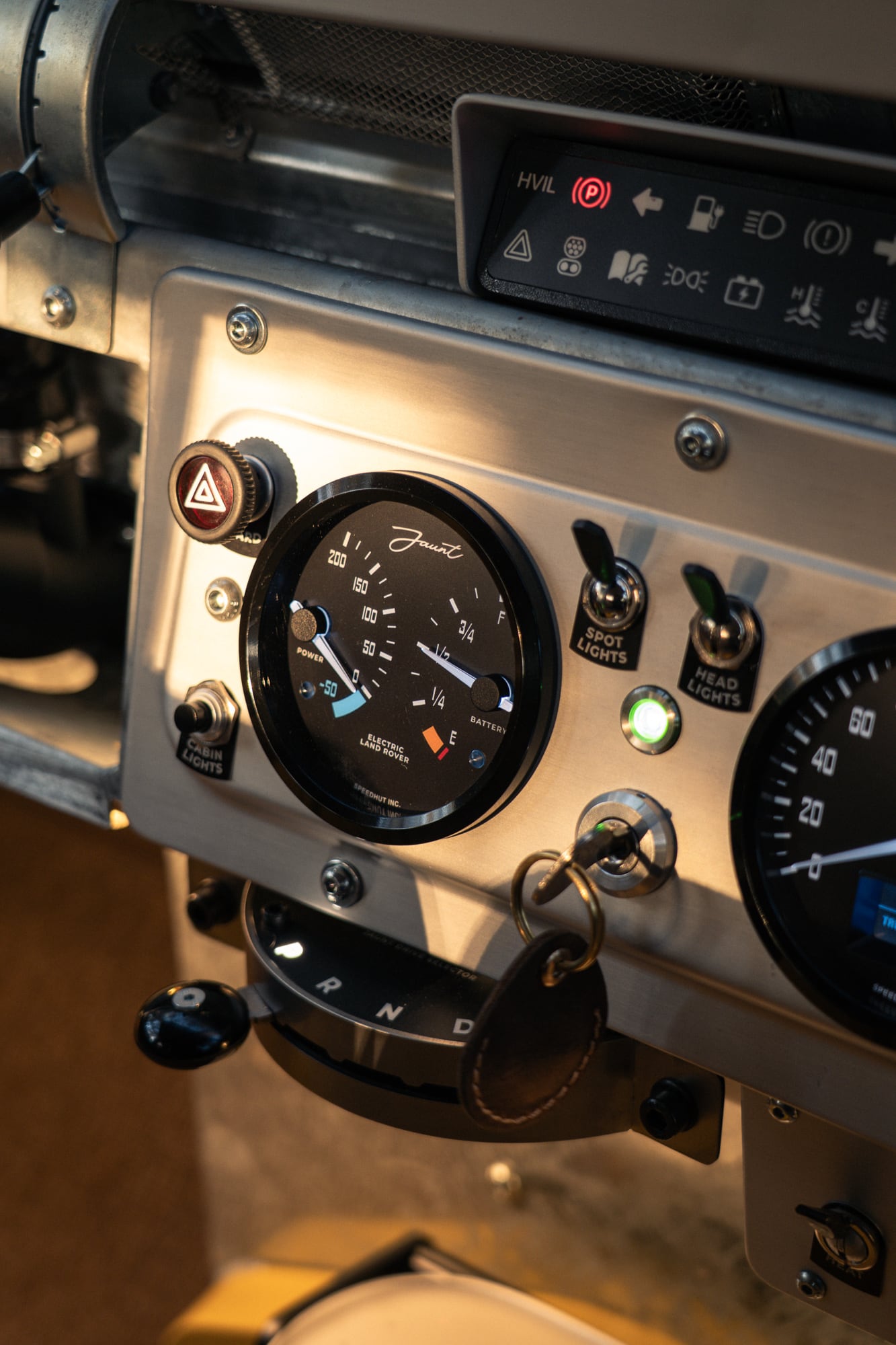Complete Jaunt dashboard with custom gauges, PRND selector and digital display