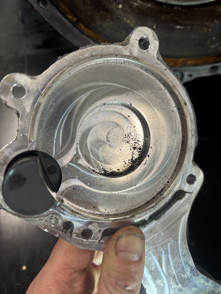 Moisture and rust inside the encoder cap of a Tesla Large Drive Unit