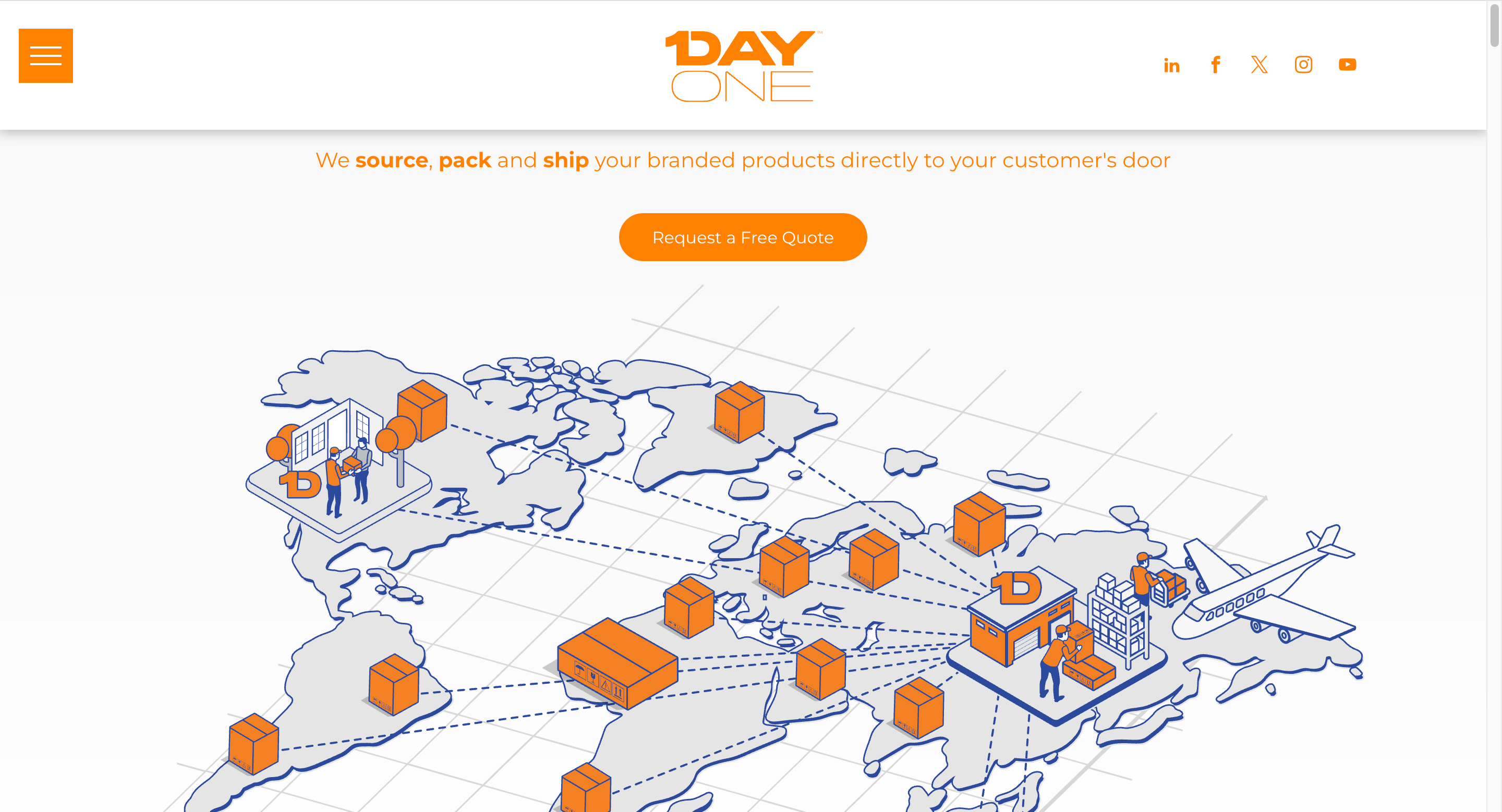 Website van DayOne, een dropshipping leverancier.