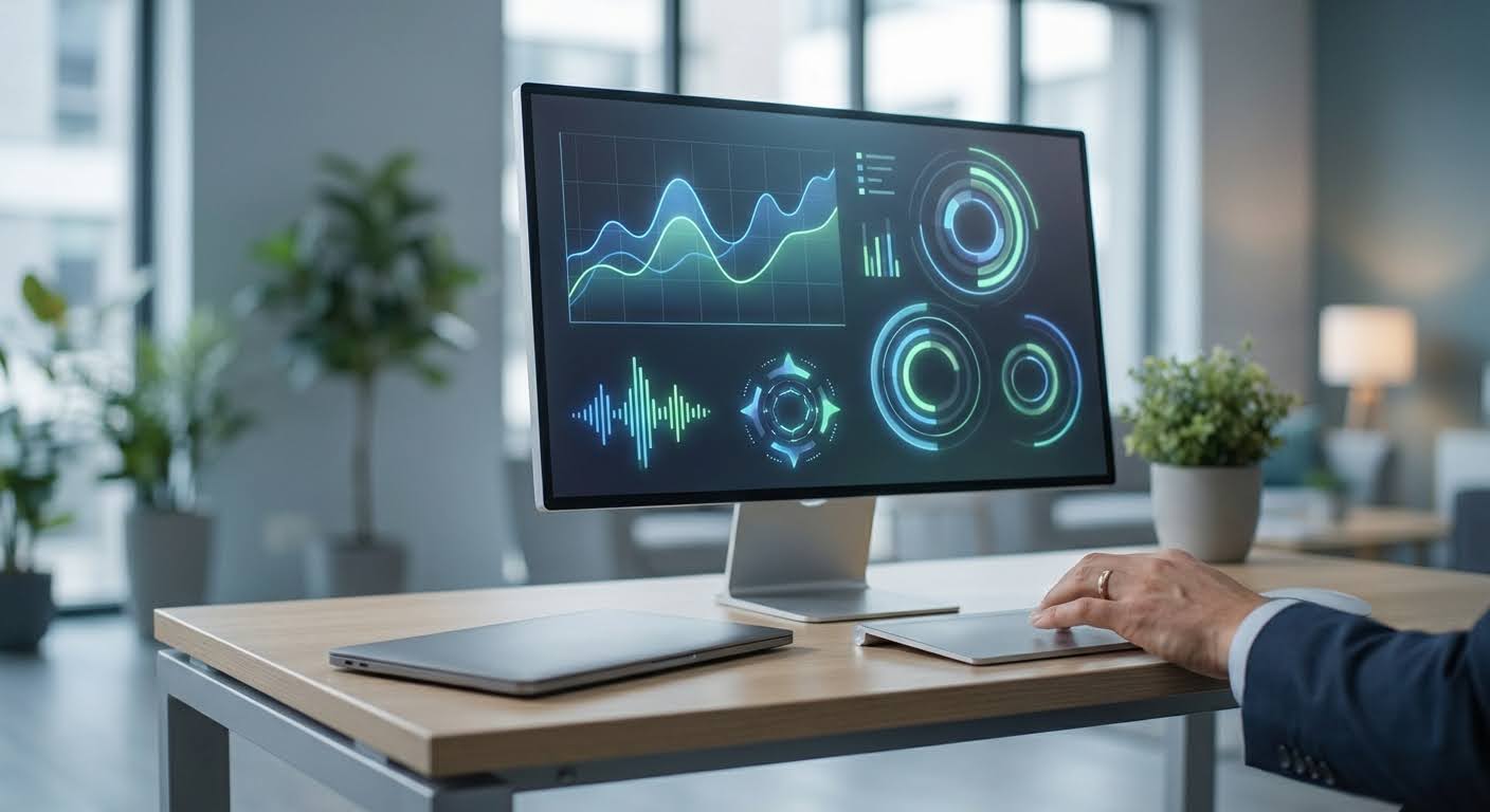 Klantenservice medewerker gebruikt AI-software om webshopvragen sneller te beantwoorden.