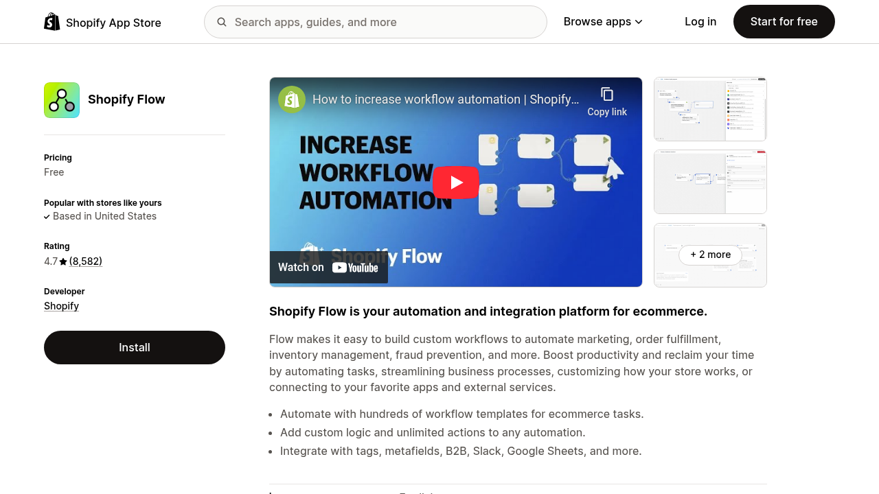 Screenshot of https://apps.shopify.com/flow