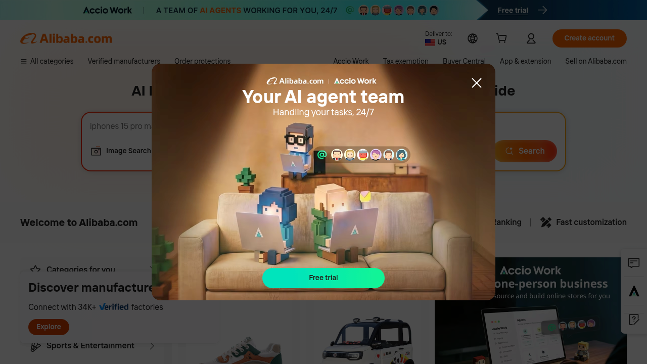 Screenshot of https://www.alibaba.com/