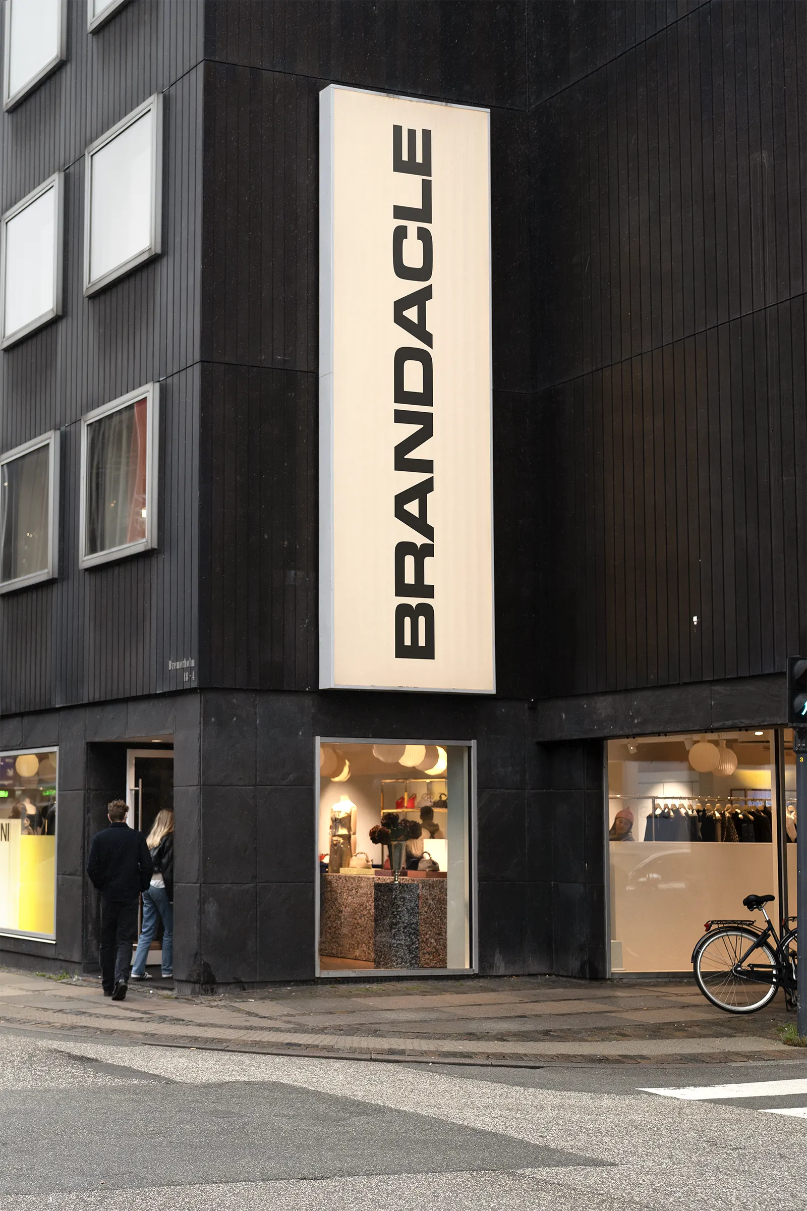 Storefront mockup in Copenhagen, Denmark - company logo photoshop mockup for graphic design DN23CPH034