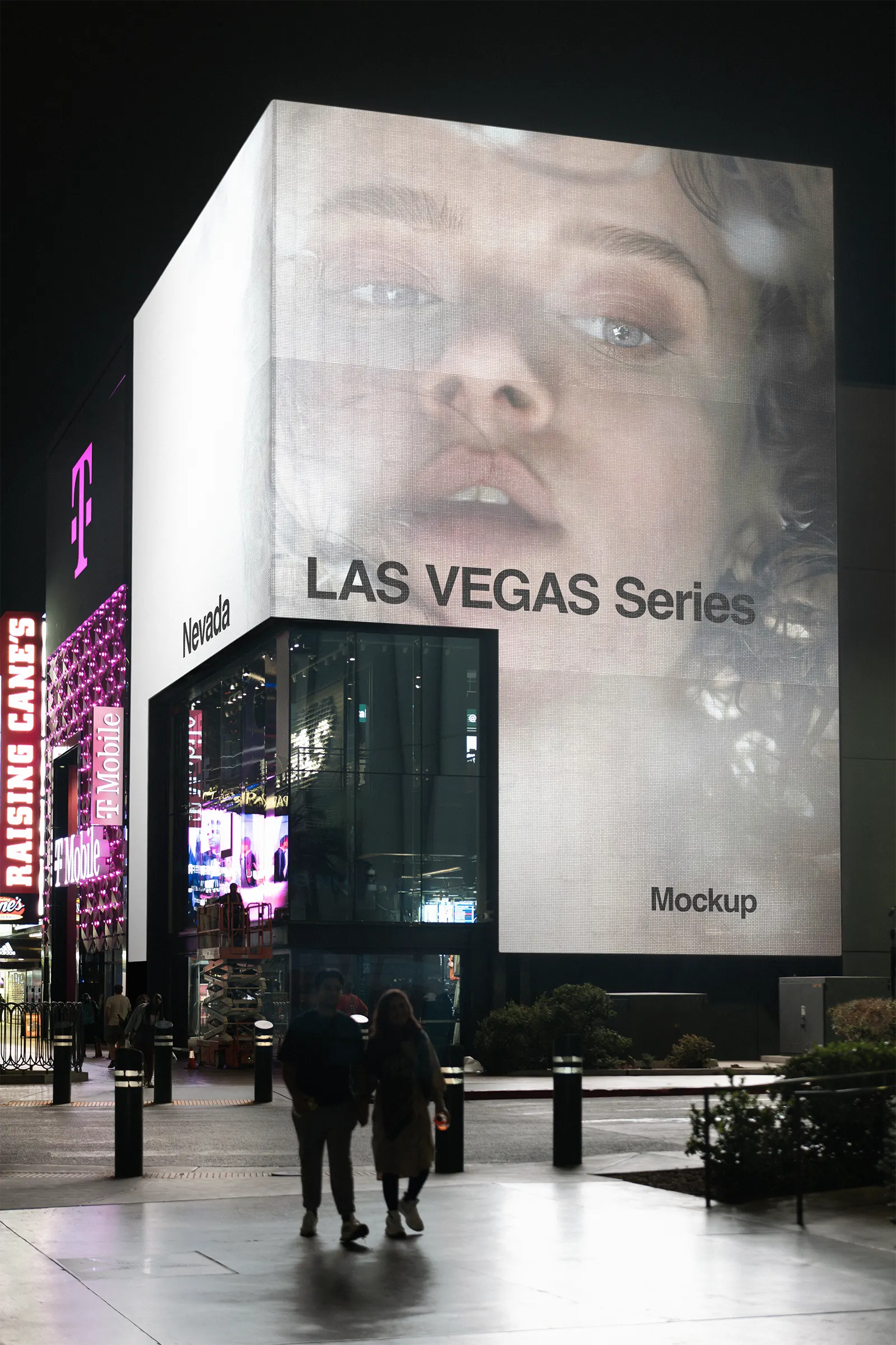 Digital billboard mockup in Las Vegas, Nevada, United States - poster screen photoshop mockup for graphic design