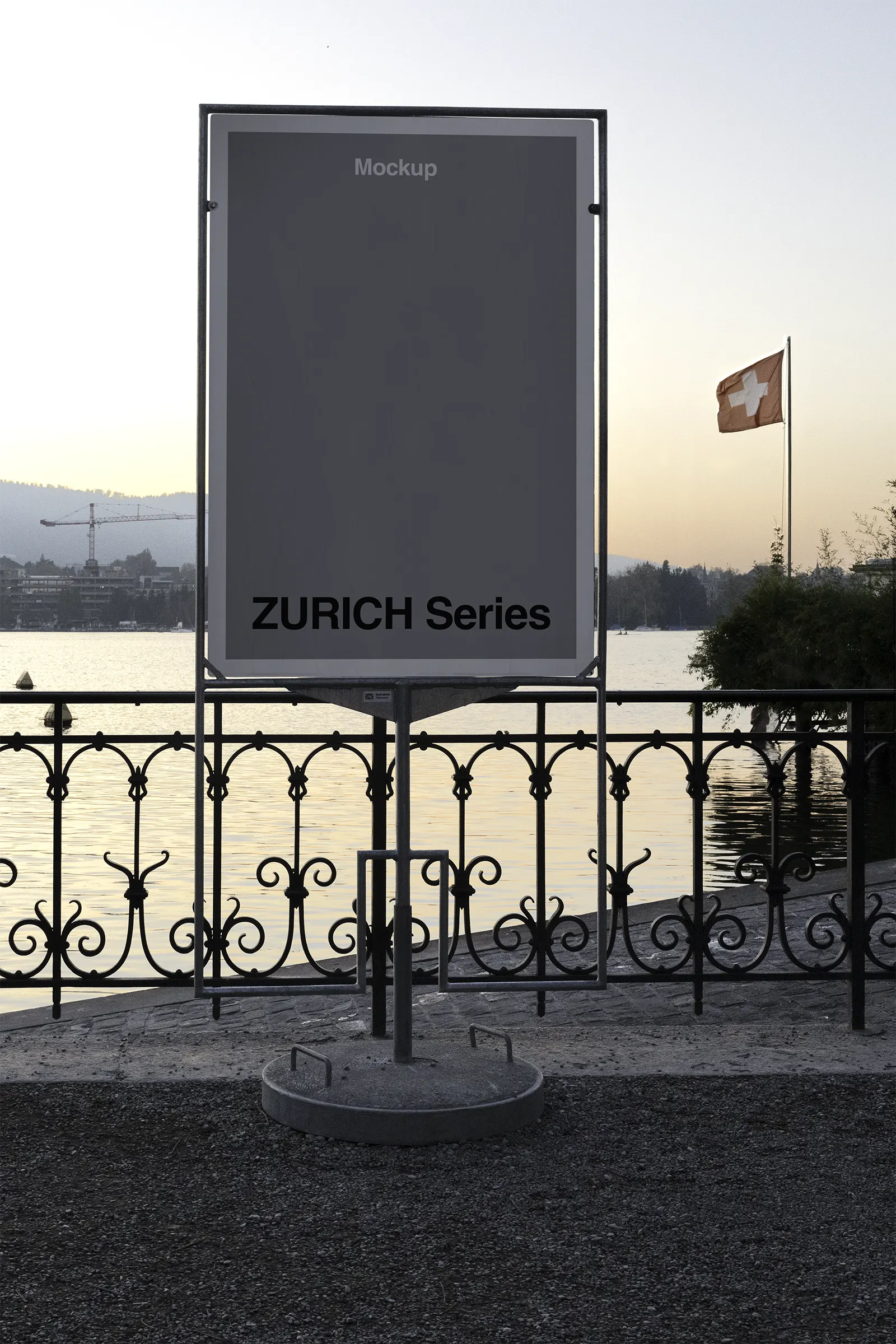 Poster mockup in Zurich, Switzerland - billboard mockup for graphic design CH24ZRH44