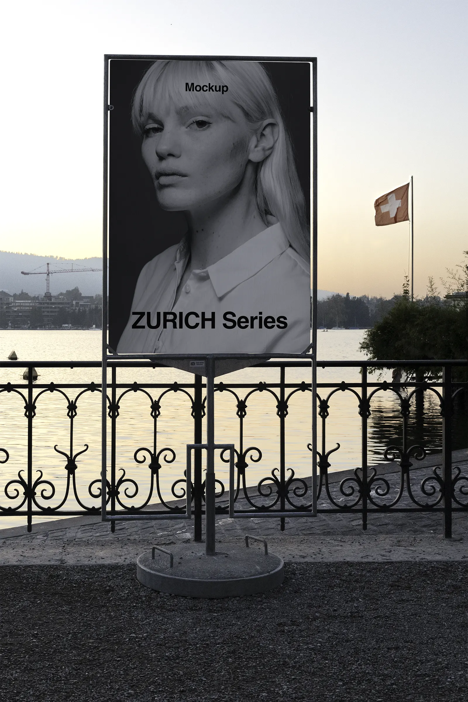 Poster mockup in Zurich, Switzerland - billboard mockup for graphic design CH24ZRH44