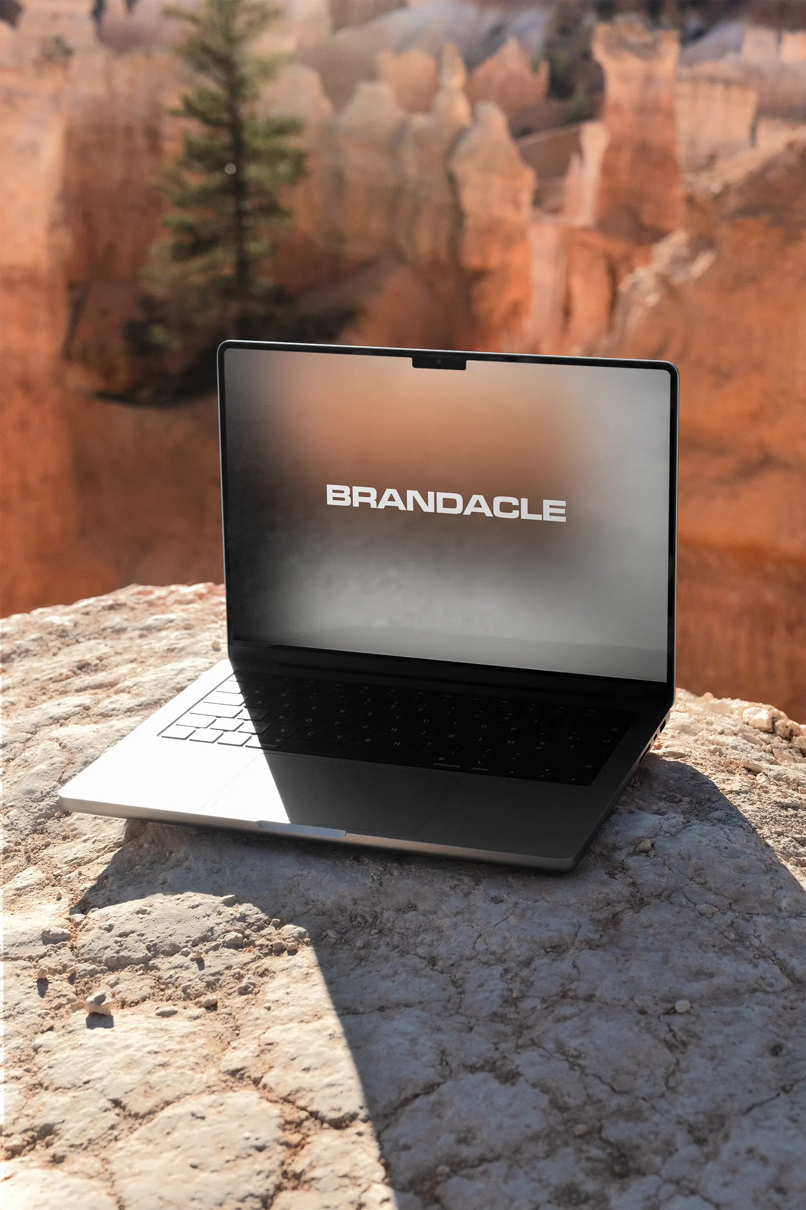 Laptop screen mockup at Bryce Canyon, Utah, United States - photoshop mockup for graphic design US23WEST0811