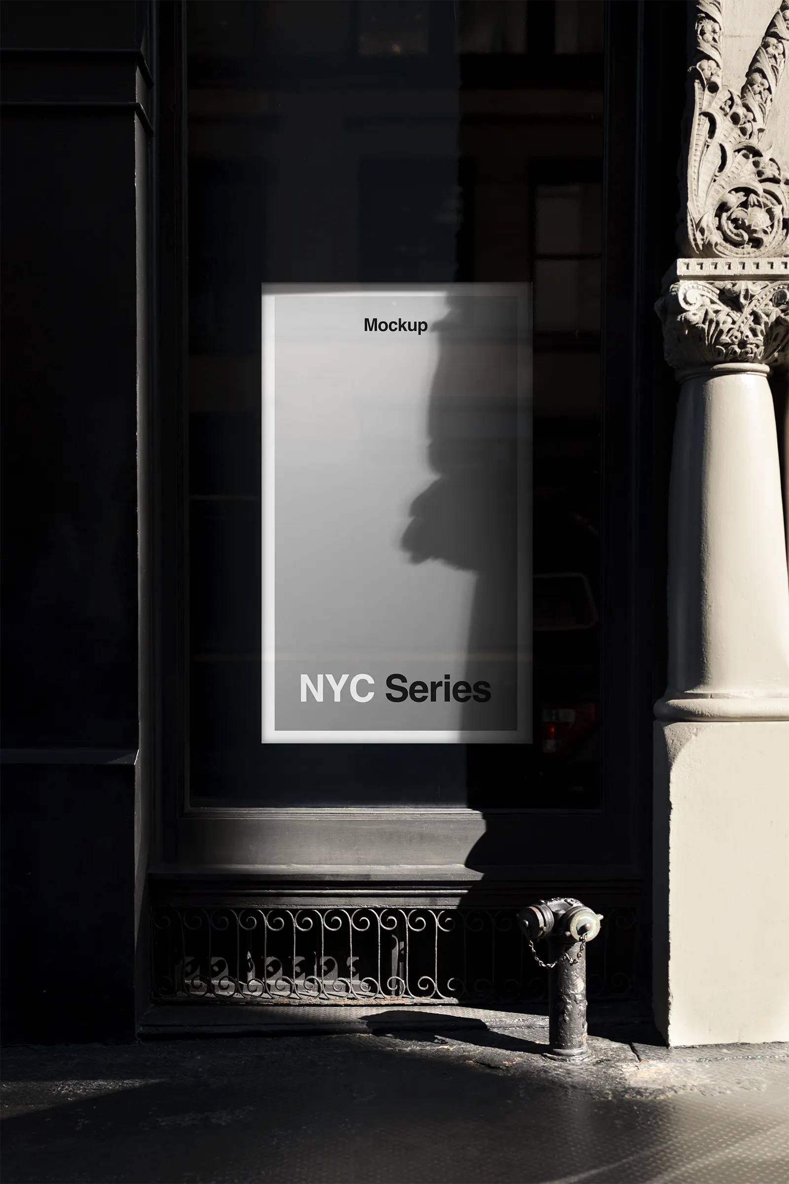 Storefront mockup in Soho, Manhattan, New york, United States - NY poster photoshop mockup for graphic design US23NY1259