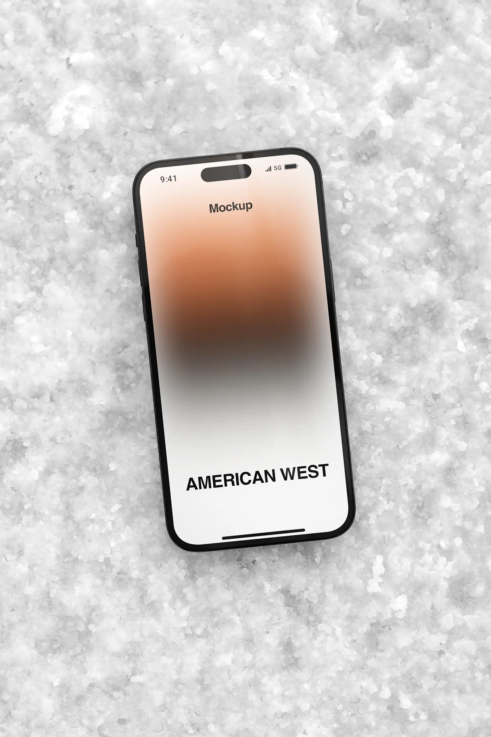 iPhone mockup on the ground in the Great Salt Lake desert of Utah, United States - phone mockup for graphic designers US23WEST0964