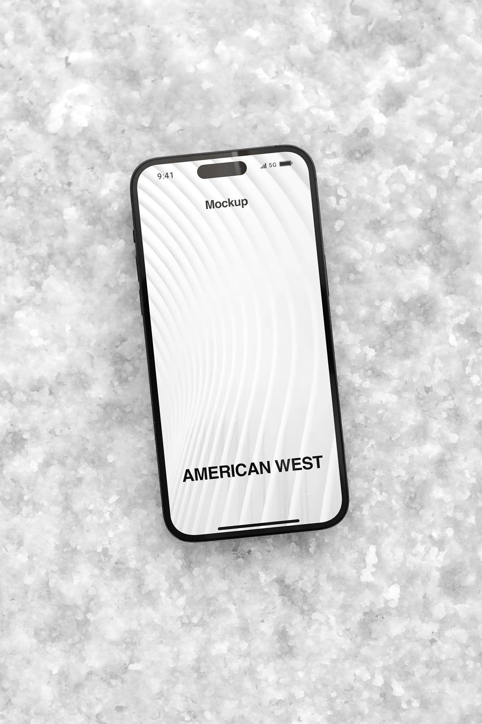 iPhone mockup on the ground in the Great Salt Lake desert of Utah, United States - phone mockup for graphic designers US23WEST0964