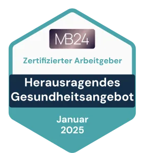MB24 Zertifikatsbadge für ein Herausragendes Gesundheitsangebot