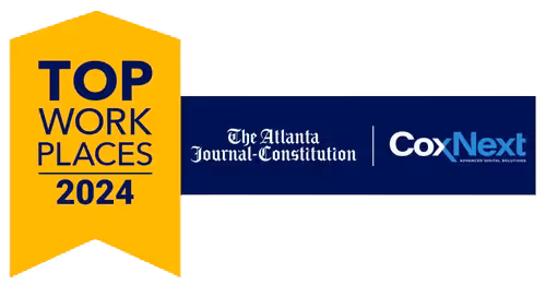 Top Workplaces 2024 award badge by The Atlanta Journal-Constitution and CoxNext.