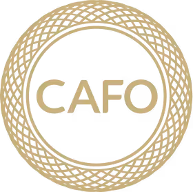 CAFO text inside an intricate circular geometric pattern.