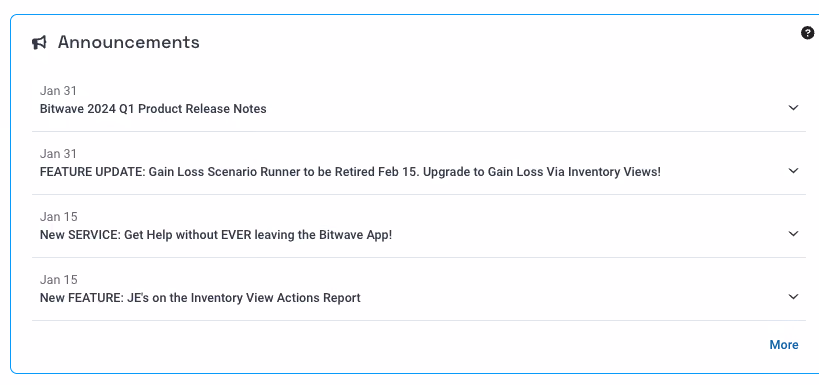 Bitwave In-App Announcements