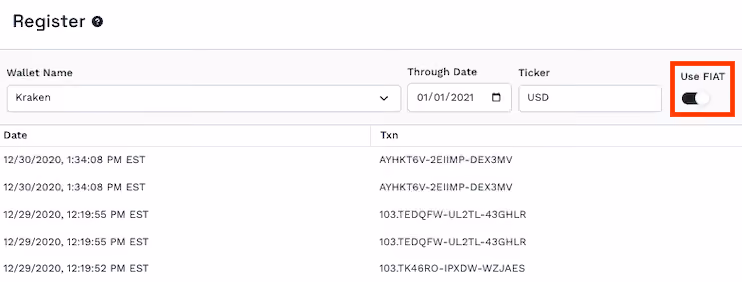 Bitwave fiat toggle