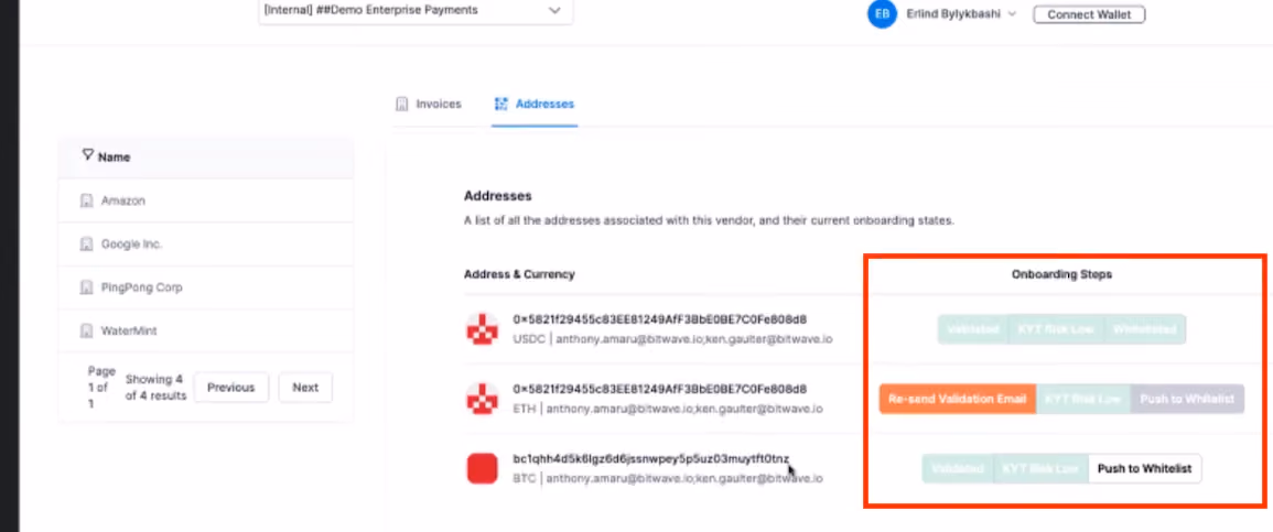 Establish authentication for stablecoin payments