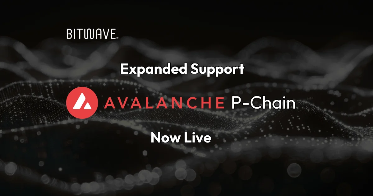 Avalanche P-Chain Support Is Now Live in Bitwave