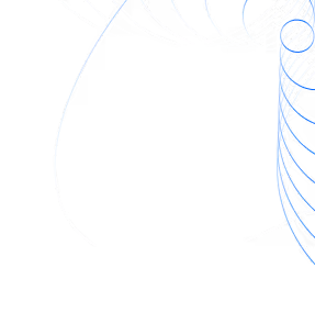 Abstract blue and white swirling curved lines on a black background forming a dynamic, flowing pattern.